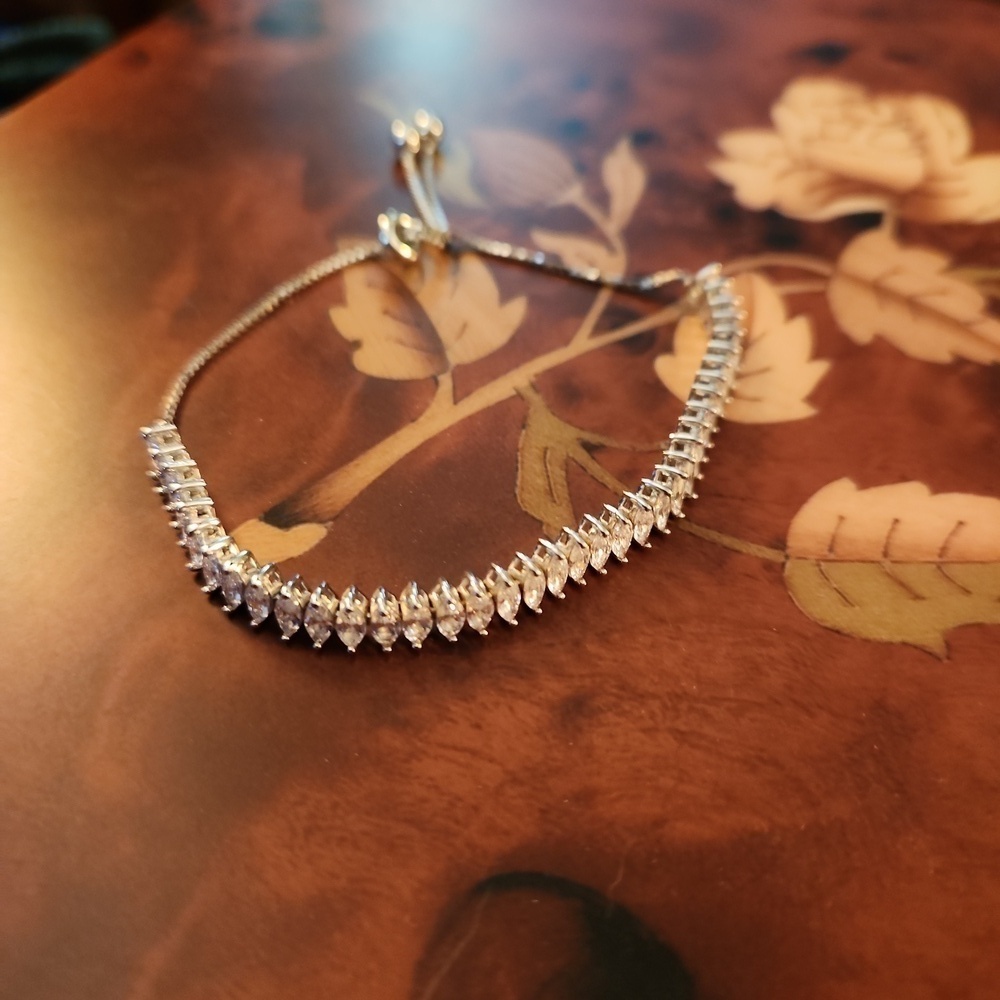 Bella Luce Sterling Silver Rhodium Marquise Bracelet